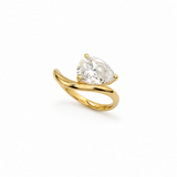 Moissanite Pear Ring